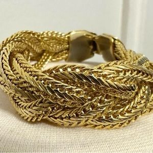 Braided gold chain bracelet